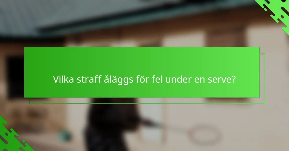 Vilka straff åläggs för fel under en serve?